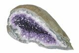 Purple Amethyst Geode With Polished Face - Uruguay #152438-1